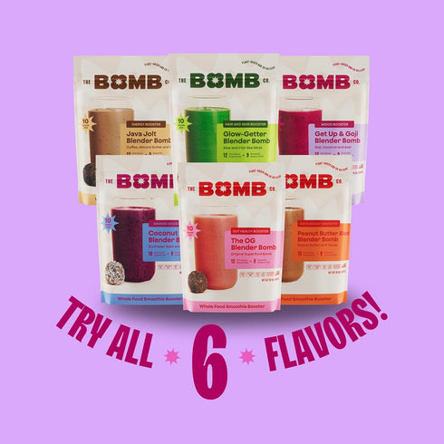 The Bomb Co. Blender Bomb, Get up & Goji, Superfood Smoothie Mix With Goji Berries, Hemp, Flax, Chia Seeds & Amino Acids, Gluten Free, High Fiber,...