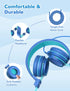 iClever HS21 Kids Headphones with Microphone for Virtual School- Rotatable Extendable Mic - 94 dB Volume-Safe Headphones for Kids, Wired Foldable ...