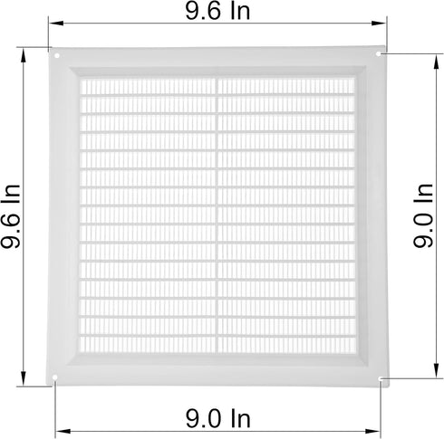 Vent Systems 8'' x 8" Inch Pack of 2 Air Vent Cover Plastic Air Return Grill HVAC Vent Cover for Home Improvement Vent Duct Cover 200x200mm...