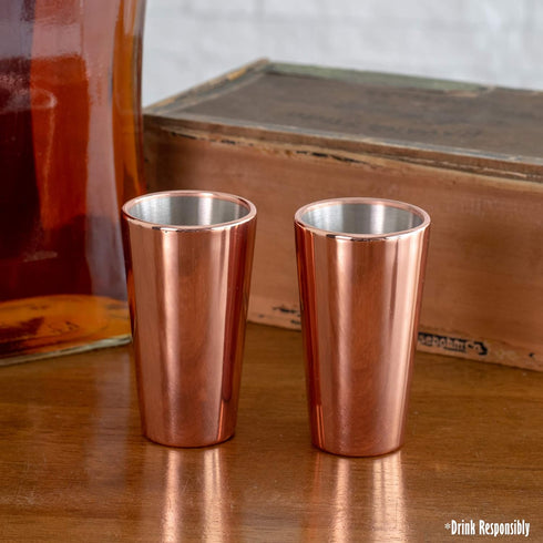 Cork Pops Arctic Chill Copper-Tone 2 Ounce Freezer Gel Shot Glass Set of 2...