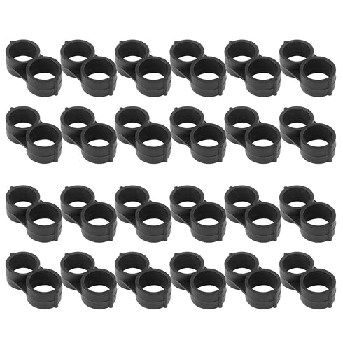 24pcs Black Tubing End Closure, Figure 8 End Fitting Drip Tubing 5/8 inch Drip Fitting, Irrigation Accessories End Closure for Garden Greenhouse S...