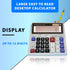 Lily's Home Large Desktop Calculator with Built-in Pen and Pencil Holder. 12-Digit Large Display, Dual Power Battery and Solar - Ideal for School ...