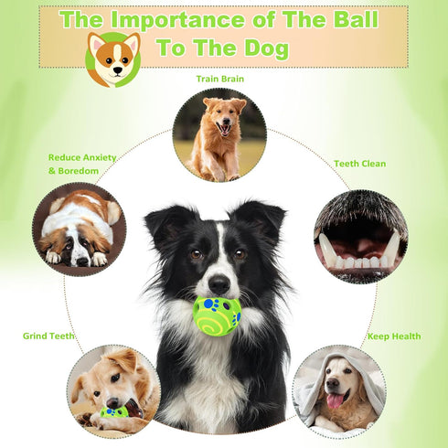 Interactive Dog Ball, Large Dog Ball Toy, Interactive Dog Toy for Small/Medium/Large Dogs, Herding Ball for Dogs with Fun Giggling Sounds When Rol...