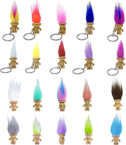Mini PVC Vintage Lucky Troll Doll Mini Action Figures Cake Toppers Chromatic Adorable Cute Little Guys Collection, School Project, Arts Crafts, Pa...