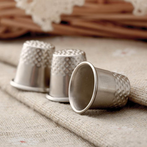 Dophee 3Pcs Silver Finger Thimble Tailor Sewing Pin Needle Grip Hands Shield Protector...