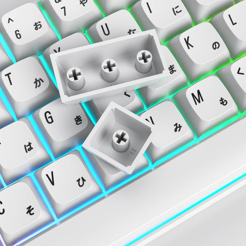 Owpkeenthy 128-Key Japanese White PBT keycaps Custom Minimalist 75 Percent XDA Keycap Set for 60% 65% 75% Fullsize MX Switches MAC Mechanical Keyb...