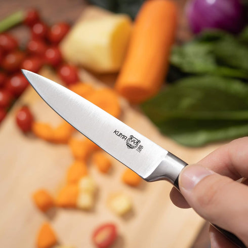 KUMA Paring Knife - 3.5 Inch Pro Bolster Japanese Profile Kitchen Knife For Detailing With Ease - Stainless Steel Vegetable & Fruit Knife With Erg...