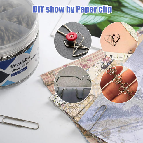 Large Paper Clips,Jumbo Paper Clips,2Inch Paper Clips Large Size, 300 Pcs Smooth Big Paperclips for Office Supplies Sliver...