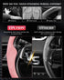 2Pcs Steering Wheel Cover Anti-Skid Segmented Car Accessories for Girls and Women?Leather Universal Fit Car Steering Wheel Cover (Pink)...