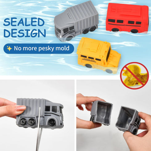 Baby Bath Toys for Kids Ages 1-3,Car Mold Free Bath Toys for Infants Toddlers,No Hole Bathtub Toys for Tub, Beach, Pool Safety Soft Infant Baby Fl...