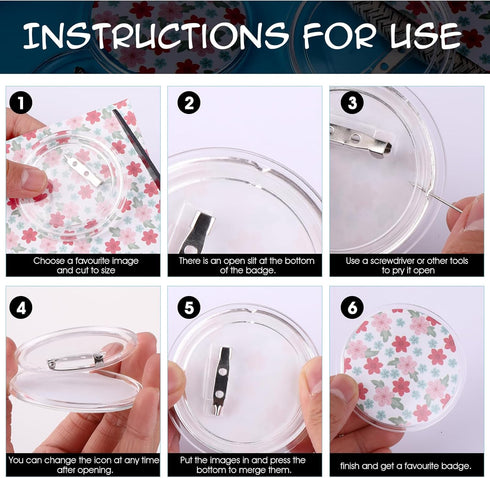 15 Pcs Acrylic Button Pin 2 Inches Photo Buttons Blank Pin Small Blank Clear Button Make Your Buttons Custom Button Pins Blanks with Clear Picture...