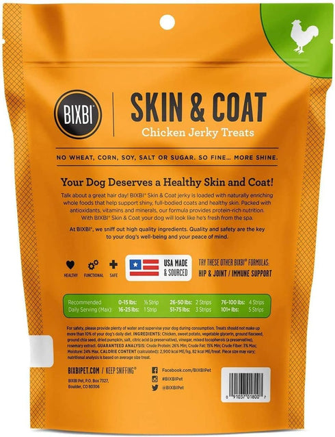 BIXBI Skin & Coat Chicken Jerky Dog Treats, 5 Ounces Hip & Joint Salmon Jerky Dog Treats, 4 Ounces...