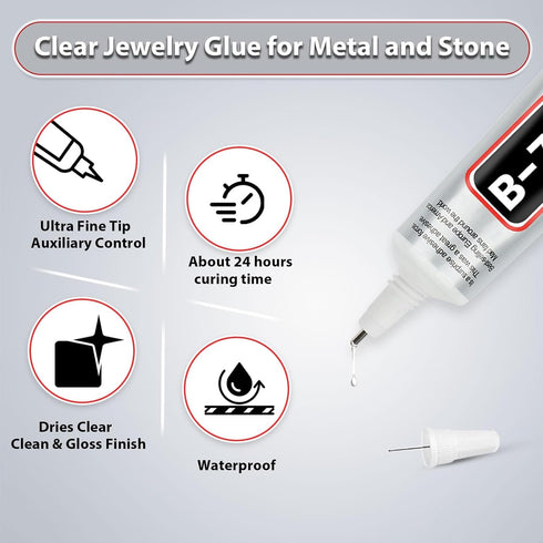 Jewelry Glue for Metal and Stone: 2PCS 10ML 0.3fl.oz Bead Glue for Jewelry Making Jewelry Glue for Stones Super Adhesive Rhinestones Metal Crafts ...