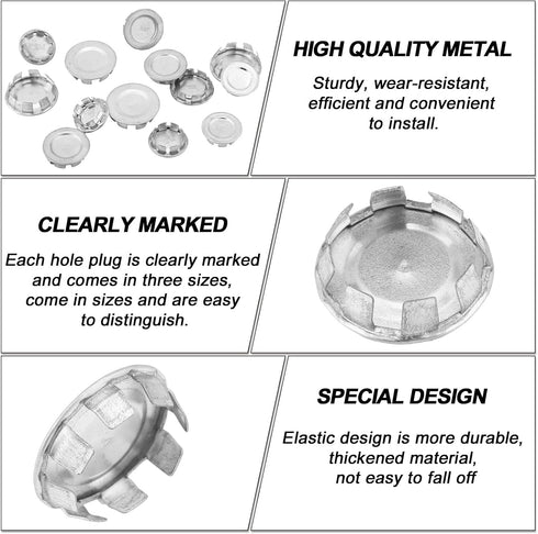 12 Pcs Knockout Seal Electrical Box Knockout Plugs Round Steel Removable Seal Various Sizes for Closure Unused Box Outlets, Compatible with Size o...