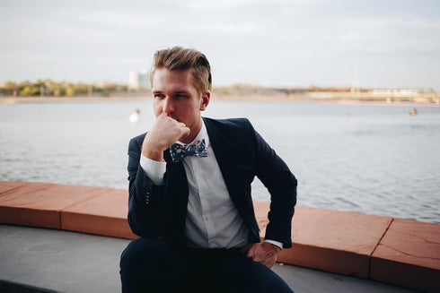 Mytieshop Men's Floral Bow Tie (Self Tie) Great for Weddings, Elopement, Wedding Shoot, Photography, gifts....