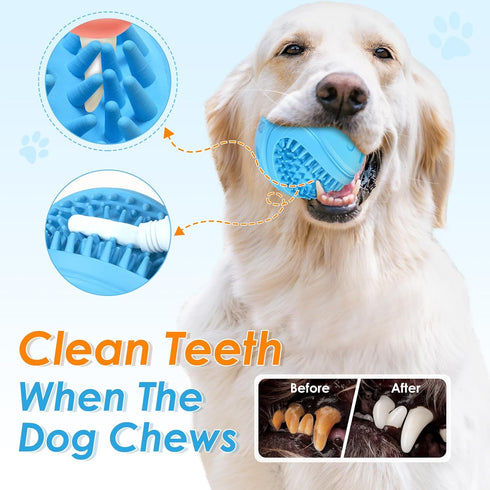 Indestructible Squeaky Dog Balls Dog Toys for Aggressive Chewers Large Medium Breed, Tough Dog Chew Toys for Aggressive Chewers,Interactive Squeak...