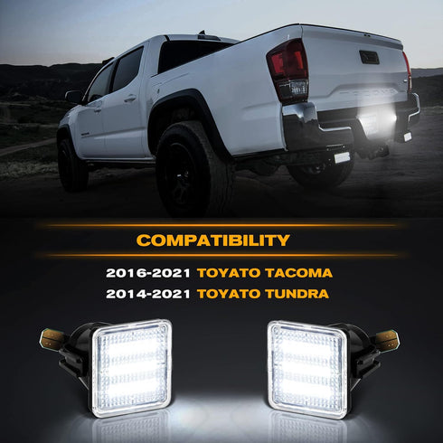 Gempro LED License Plate Light Assembly Lamp Replacement Compatible with Tundra 2014-2021, Tacoma 2016-2021 Pickup Truck, 6500K White...