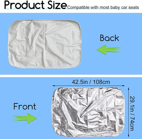 Baby Car Seat Sun Shade Cover,Toddler Car Seat Cooler Car Seat Heat Protector with Draw String,Block Sunlight & UV Ray Keeps Baby Seat at A Cool T...