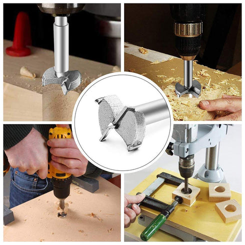 Utoolmart Forstner Drill Bits, 100mm Cemented Carbide Wood Cutter Tool, Hex Shank Woodworking Hole Saw Cutter, 80mm Length Woodworking Hole Boring...