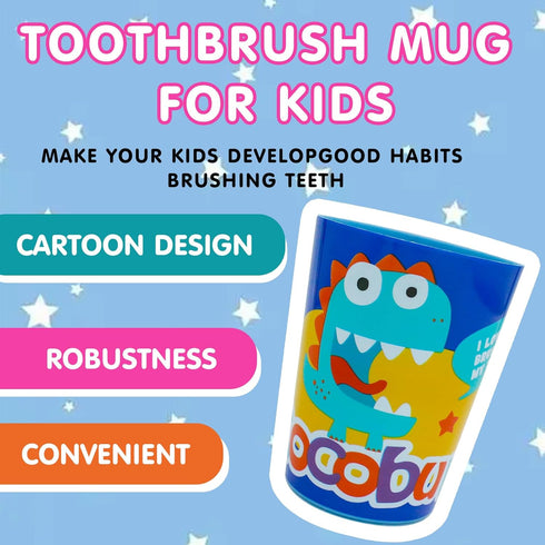 Dinosaurs 4-Piece Toothbrush Set Kid's Toothbrush Set Kids travel set Toothbrush, Toothbrush Cap, Cup Included and Carry Bag...