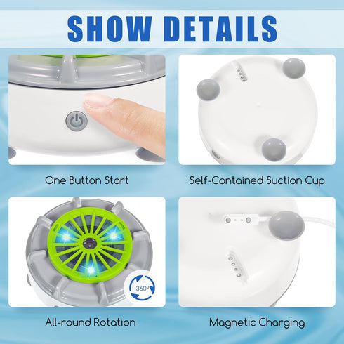 Fruit and Vegetable Cleaning Machine, Fruit Cleaner Device, Portable Food Purifier with USB Charging Base for Cleaning Fruits, Vegetables, Meat...