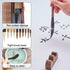 15 Pieces Chinese Calligraphy Writing Brushes Set with Writing Paper Roll-up Brush Bamboo Holder, Shanlian Hubi Kanji Japanese Sumi Drawing Brushe...