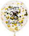 Gold 28th Confetti Latex Balloons, Girls or Boys Happy 28 Years Birthday Party Balloon Decoration With Confetti, 12in, 16 Pack...