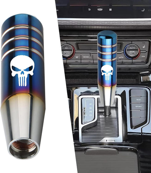 Pack-1 Gear Stick Shifter Knobs, Skull Aluminum Alloy Weighted Gear Lever, Metal Stick Shifter Handle for Most Automatic Manual Vehicle (Multicolo...