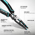 DURATECH 6-in-1 Needle Nose Pliers, 8.5" Multipurpose Long Nose Pliers with Wire Stripper/Crimper/Cutter Function, Heavy Duty Multifunctional Elec...