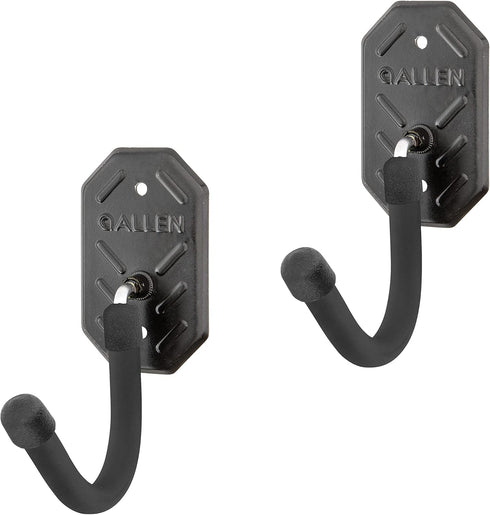 Allen Company - Rifle Wall Mount Coated Hooks with Metal Mounting Plate - Home Long Gun Rack - 2 Wide Hooks Per Pack...