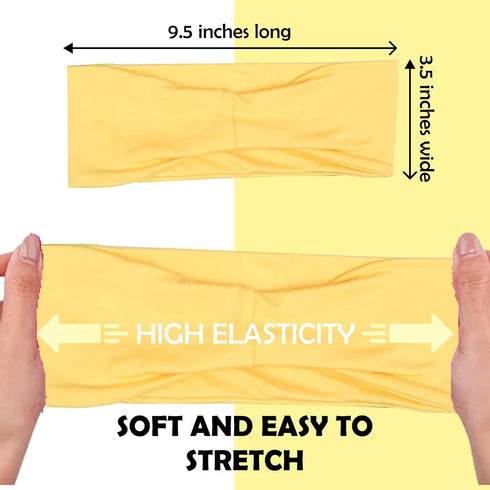 lotus78, Headbands for Women, Fashionable Sports Hairbands, Elastic Wide Headbands, Non-Slip Workout Yoga Sports Headbands for Women,Pack of 8 (Br...