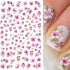 Cherry Blossom Nail Art Stickers, 3D Pink Flowers Nail Self-Adhesive Sticker Deisgns, Spring Red Plum Peach Leaf Dry Floral Nail Art Decals Suppli...