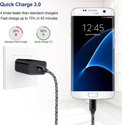 USB Type C Fast Charging Charger for Samsung Galaxy A55 A35 A25 A54 A15 A05S A53 A14 A13 A03S S24 S23 Ultra S21 S10 Plus A12 A32 A51 A71 A50 A20, ...