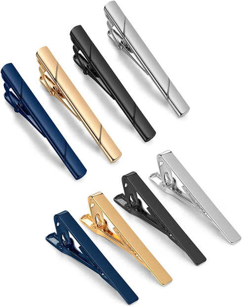 4 Pcs Tie Clips for Men Tie Pin Set Ties Necktie Business Bar Clips...