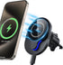 Magnetic Wireless Car Charger, 15W Fast Charging Phone Holder for Mag-Safe Car Mount, 360° Rotation Car Phone Holder Air Vent Compatible with iPho...