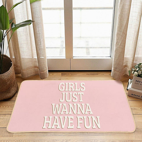 Pink Welcome Mat Bath Mats Gifts for Teen Girls, Front Door Mat for Home Kitchen Bathroom, Indoor Entrance Doormats, Girls Just Wanna Have Fun 30 ...