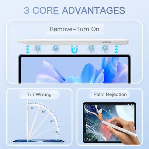 Stylus Pen for, Active Pencil with Quick Charge, Palm Rejection Tilt Sensor, Magnetic Wireless Charger for Pen,...