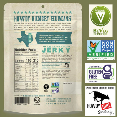 It's Jerky Y'all Plant Based Jerky Variety Pack | Beyond Tender and Tasty Vegan Snacks | Non-GMO, Gluten Free, Vegetarian (3 Pack)...