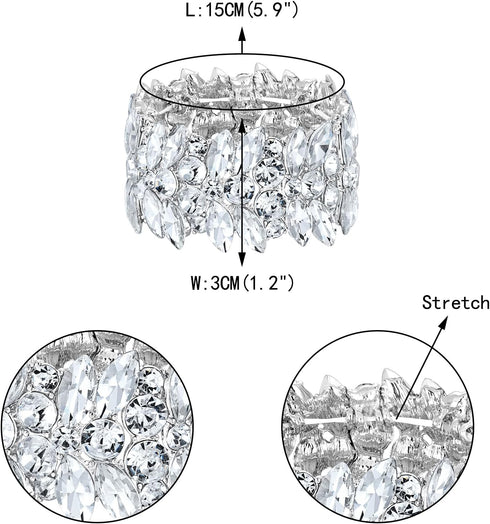 EVER FAITH Women's Stretch Bracelet Marquise Crystal Art Deco Hand Chain Wedding Bridal Jewelry...