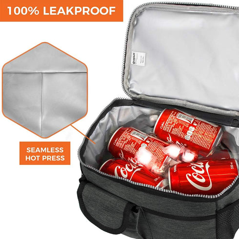 OPUX Lunch Box for Men, Adult Lunch Box Cooler, Insulated Lunch Bag Women, Dual Compartment Lunchbox for Work, Leakproof Double Decker Lunch Bag, ...