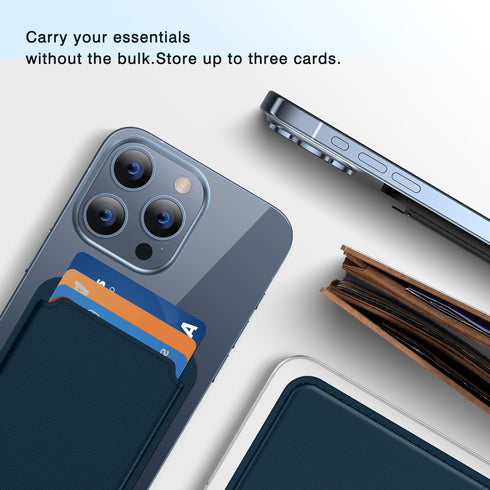 Miracase for MagSafe Wallet, Magnetic Card Wallet Holder, Compatible with MagSafe Wallet, 3-Card Holder, for iPhone 15/14/13/12 Series,Blue...