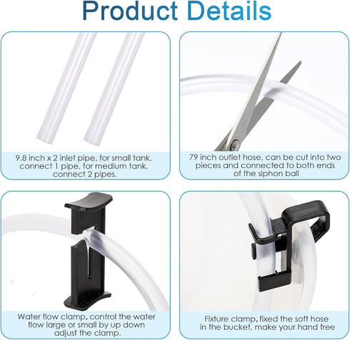 hygger Gravel Vacuum for Aquarium, Aquarium Siphon Vacuum Cleaner for Fish Tank Gravel and Sand Cleaning, Remove Dirt, Water Change, Aquarium Grav...