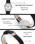 Top Plaza Womens Leather Watch,Fashion Casual Dress Watches,Roman Numerals Quartz Ladies Black Wrist Watch...
