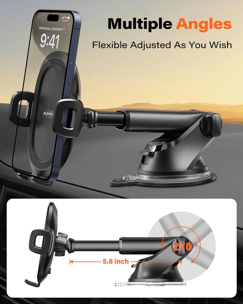 APPS2Car Suction Cup Phone Mount, Universal Phone Holders for Your Car Windshield/Dashboard/Window, Cell Phone Holder Car with Sticky Gel Pad, Com...