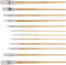 Jerry Q Art 12 PC White Synthetic Hair Flat Brush Set with Long Wood Handles for Watercolor and Acrylic JQ66051...