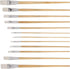 Jerry Q Art 12 PC White Synthetic Hair Flat Brush Set with Long Wood Handles for Watercolor and Acrylic JQ66051...