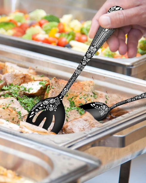 EUIRIO 5PCS Serving Utensils,Serving Set Includes Large Serving Spoon Slotted Serving Spoon Serving Fork Sugar Spoon&Butter Knife,Stainless Steel ...