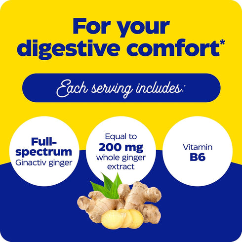 Enzymedica, Ginger & Vitamin B6 Gummies, Support for Occasional Nausea & Indigestion, High Potency, Equivalent to 200 mg Ginger Extract, 60 Count...