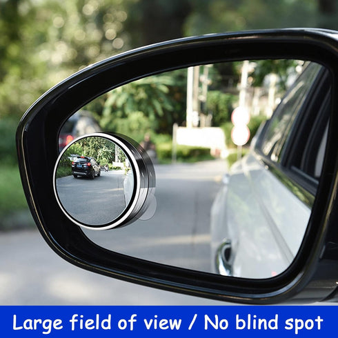 2Pcs Blind Spot Car Mirror, 2" Round Rear View Mirrors Frameless HD Glass 360 Degree Adjustable Wide-angle Suction Cup Design Side Blindspot Conve...