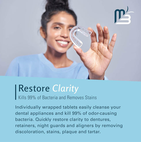 Retainer Cleanser Tablets Invisalign Cleaner FSA HSA Approved Remove Odors Discoloration Stains and Plaque 4 Month Supply Denture Cleansers Retain...